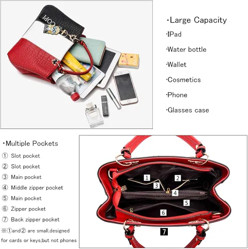 Miniatura 3 de Bolsos de mano para mujer, bolsos de mano de piel sintética para mujer