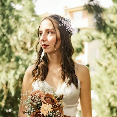 Miniatura 5 de Pinza para el pelo de boda hecha a mano con diamantes de imitación para novias, accesorios para el cabello de boda para novias y niñas de flores