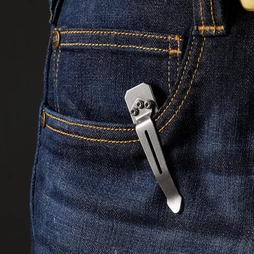Miniatura 4 de KeyUnity KR00 EDC Pocket Pry Bar Bit Bar Titanium Multitool & KA23 Clip de bolsillo de acero inoxidable paquete