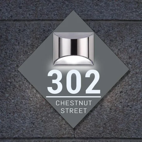 Miniatura 13 de Letrero de dirección solar personalizado, números de casa iluminados para exteriores, números de casa personalizados y señal de dirección, números