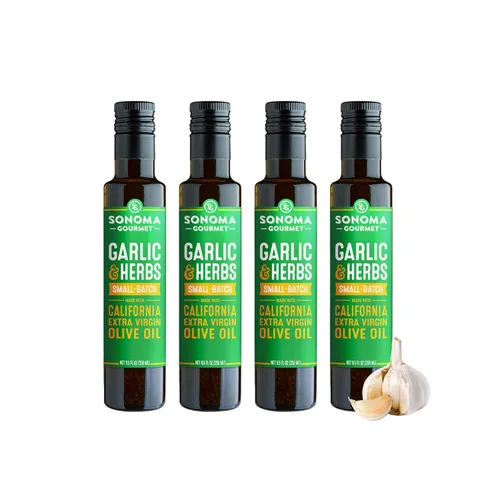 Miniatura 17 de Sonoma Gourmet: Aceite de oliva con sabor a ajo y hierbas Aceite de oliva virgen extra 100% California 8.5 onzas líquidas (paquete de 6)
