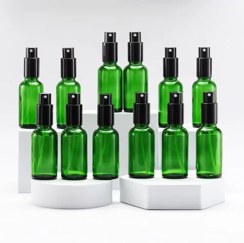 Miniatura 39 de YIZHAO Botellas de vidrio ámbar de 1 oz, con pequeño aerosol de niebla fina, tapa de metal, recargable para aceite esencial, viajes, limpieza