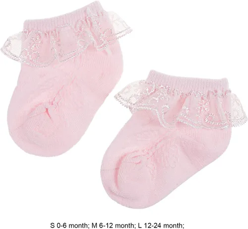 Miniatura 6 de DRESHOW Calcetines de bebé para niñas con ojales y volantes de encaje, calcetines de vestir para recién nacidosbebésniños pequeñosniños para niña
