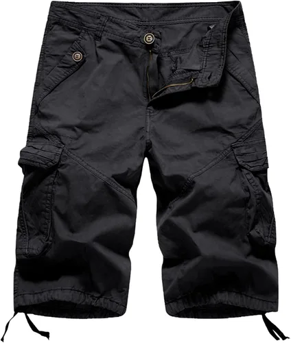 GSGGIG Bermudas de sarga de algodón para mujer, ajuste relajado, con 6 bolsillos, pantalones cortos tipo cargo para mujer