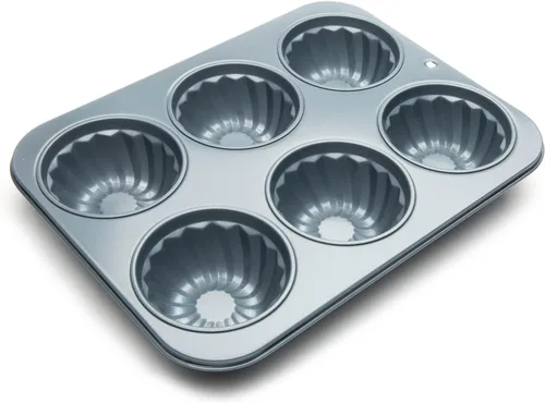 Fox Run Molde estriado para muffins, 14 x 10.5 x 2 pulgadas, metálico