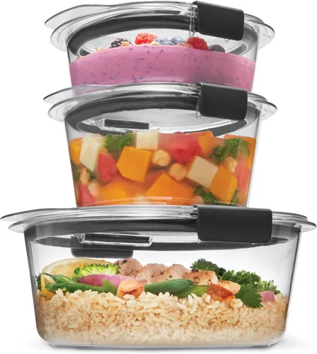 Miniatura 13 de Rubbermaid Brilliance - Juego de 5 contenedores de almacenamiento de alimentos (10 piezas), sin bisfenol A, a prueba de fugas, transparentes