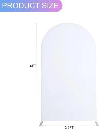 Miniatura 2 de Funda para soporte de arco de boda de 6 pies, de elastano, parte superior redonda, telón de fondo de arco Chiara para fiesta de cumpleaños