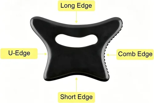 Miniatura 3 de Body Gua Sha Tool Large Natural Bian Stone Handle Guasha Scraping, Muscle Scraper Tool for Soft Tissue, Manual Anti-Cellulite Sculpting Board for