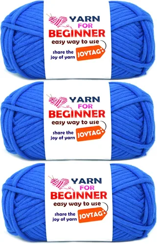 Miniatura 31 de Paquete de 3 hilos de ganchillo de mezcla de algodón y nailon - azul, gris, verde - 3x50g - puntadas fáciles de ver - kit de ganchillo y tejido
