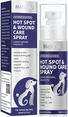 Spray para el cuidado de heridas de puntos calientes para perros, gatos, alivia la picazón en la piel, limpia y curación rápida infecciones, heridas