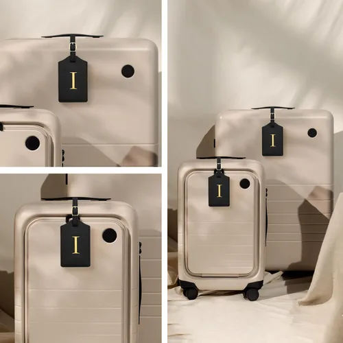 Miniatura 4 de Etiqueta de equipaje de piel sintética para maleta, bolso de mano, bolsa de viaje, etiqueta de maleta, etiqueta de maleta con tarjeta de nombre