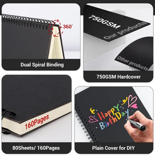 Miniatura 4 de EUSOAR - Cuaderno con espiral rayado, tamaño A5, paquete de 24 de 5.5" x 8.3", 120 páginas, cuaderno universitario con rayas, cuaderno de viaje
