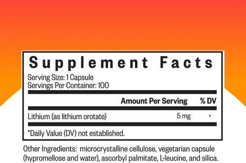 Miniatura 2 de Seeking Health Orotato de litio, suplemento mineral que apoya la salud y la memoria del cerebro, fórmula sin OMG y sin gluten con baja porción