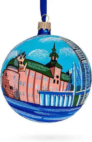 Miniatura 6 de Castillo de Vadstena, Estocolmo, Suecia, bola de cristal, adorno navideño de 4 pulgadas