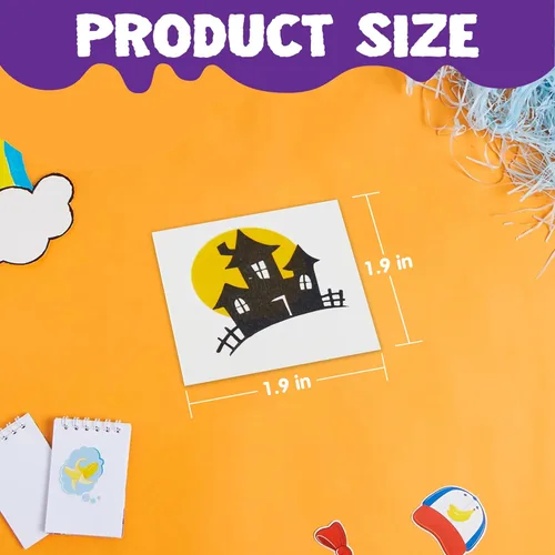 Miniatura 4 de JOYIN 306 tatuajes de Halloween para niños, tatuajes temporales brillantes en varios diseños a granel para niños, regalos de dulce o truco