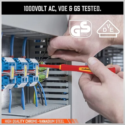 Miniatura 7 de HORUSDY Juego de mini destornilladores aislados de 1000 V, 6 piezas, punta magnética mini juego de destornilladores para electricista ranurado