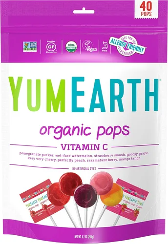Paletas orgánicas de vitamina C de sabores surtidos 40 unidades / 1 bolsa (40 pops)