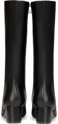 Miniatura 4 de WAYDERNS Botas altas hasta la rodilla de tacón bajo con cremallera mate para mujer, 2 pulgadas
