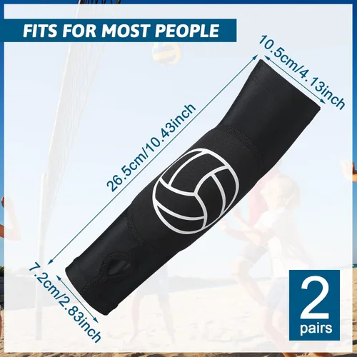 Miniatura 2 de Minatee Mangas de brazo de voleibol Mangas de antebrazo de pase y golpe con almohadillas de protección y agujero para el pulgar