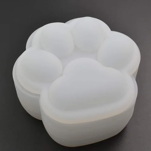 Caja con forma de pata de gato, molde epoxi, molde de resina para bricolaje, lindo contenedor de pata de gato, molde de silicona para almacenamiento