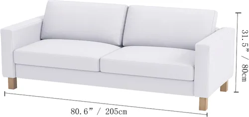 Miniatura 3 de Funda de sofá de tela duradera Karlstad de tres asientos (no sofá biplaza) (ancho: 80.7 in) de repuesto compatible con IKEA Karlstad funda de 3