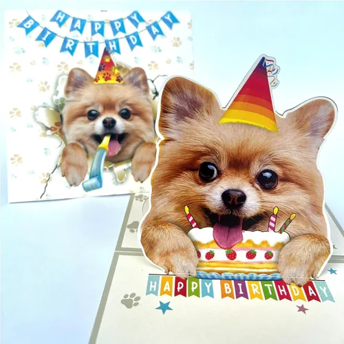 Miniatura 60 de Tarjeta de cumpleaños de perro Beagle 3D emergente – Felicitación de feliz cumpleaños para los amantes de los perros – Tarjeta desplegable