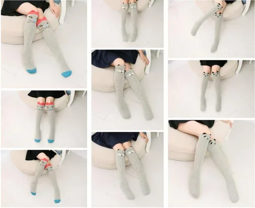 Miniatura 6 de Calcetines altos de algodón de dibujos animados para niños, talla única