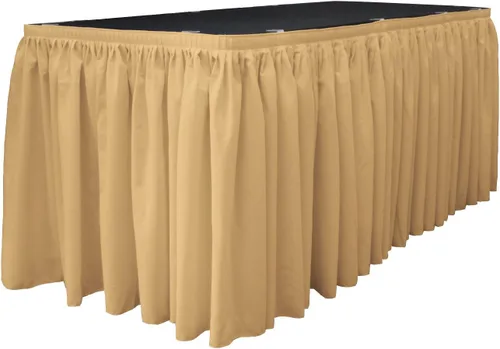 Miniatura 17 de LA Linen Falda de mesa de popelina de poliéster para mesas rectangulares, tela plisada para banquetes de boda, 14 pies por 29 pulgadas de largo