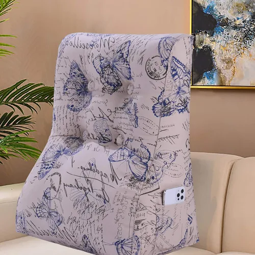 Miniatura 4 de WOWMAX Almohada de lectura curva para adulto, almohada de espalda elevada para sentarse en la cama, almohada de apoyo de espalda para sofá, almohada