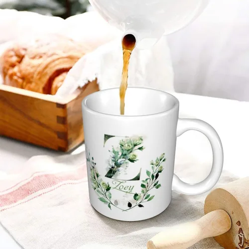 Miniatura 5 de Tazas de café personalizadas con iniciales y letra de nombre, tazas de nombre personalizadas, regalo divertido para novio y novia, tazas de doble
