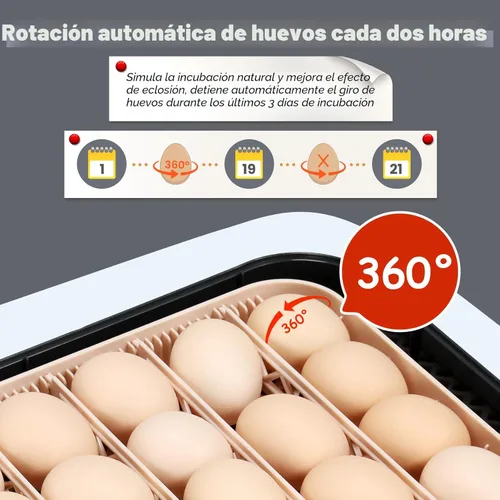 Miniatura 5 de Sailnovo Incubadora de 56 huevos para incubar huevos con giro automático de huevos y humidificación automática, control de temperatura, ovoscopio