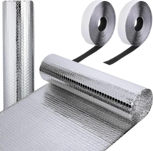 Frienda Rollo de aislamiento reflectante para ventana de caravana de 39.4 pulgadas x 6.6 pies, doble papel de aluminio con burbujas de calor,