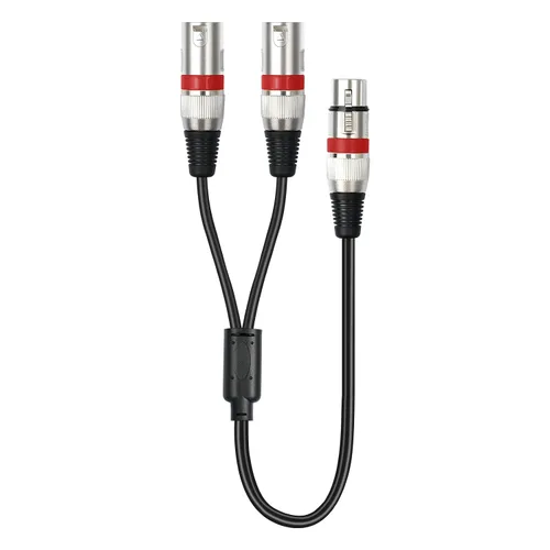 Miniatura 3 de Paquete de 5 cables divisores XLR hembra a doble macho en Y, hembra a 2 machos 3 pines XLR Y, divisor de 3 pines 1 F a 2 M para mezclador de 1 XLR F