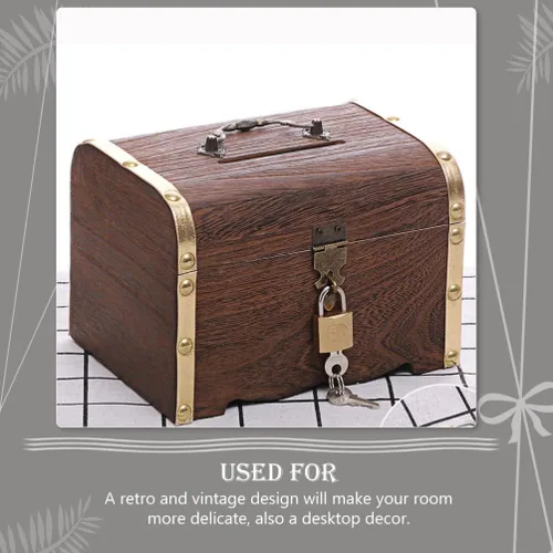Miniatura 7 de Juego de pecho de metal vintage, caja pirata de estilo europeo con cerradura y llave, caja de regalo para niñas, mujeres y mujeres, talla L