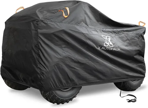 X AUTOHAUX Cubierta impermeable para todo tipo de clima, cuatrimoto, cubierta de 4 ruedas con correas, ajuste universal reflectante, color negro con