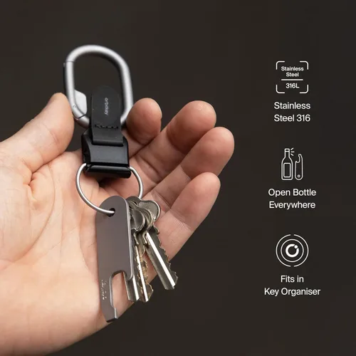 Miniatura 3 de Orbitkey Abrebotellas para organizador de llaves o llavero, diseño de perfil delgado, fácil de llevar contigo, abre botellas en todas partes