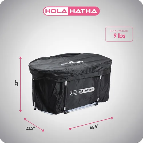Miniatura 3 de HolaHatha Bañera de hielo de 129 galones, bañera portátil de la recuperación de la inmersión de la agua caliente/fría con tapa