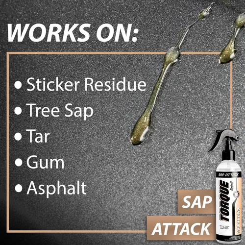 Miniatura 7 de Torque Detail Sap Attack 8oz - Elimina la savia de árboles, alquitrán, goma, residuos de pegatinas y asfalto - Removedor de savia, alquitrán