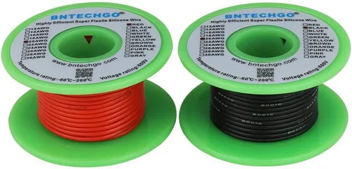 Miniatura 10 de BNTECHGO Carrete de alambre de silicona de calibre 16, rojo de 25 pies y negro de 25 pies, cable de cobre estañado trenzado flexible de 16 AWG