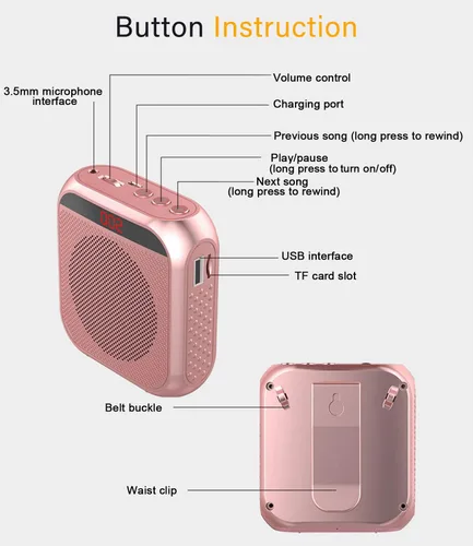Miniatura 9 de Amplificador de voz con micrófono inalámbrico de solapa, micrófono personal para profesores para aula, megáfono portátil, sistema de auriculares