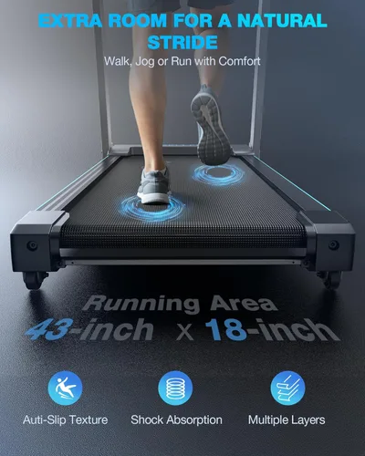Miniatura 5 de WELLFIT - Caminadora plegable con inclinación automática - Alfombrilla de caminar de escritorio con inclinación del 10%, barra de agarre, capacidad