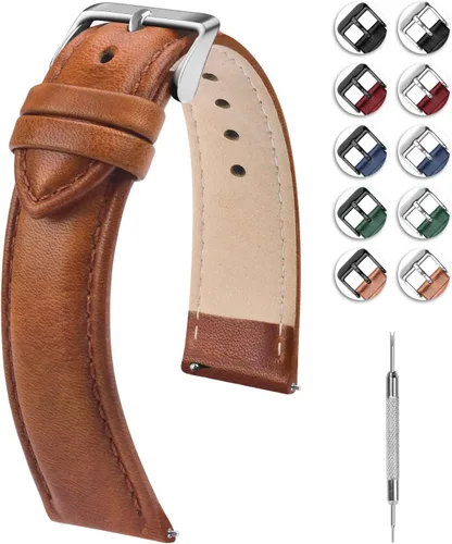 Fullmosa Axus 12 colores para correa de reloj de liberación rápida, correa de reloj de cuero genuino 0.551pulgadas 0.630pulgadas, 0.709pulgadas,