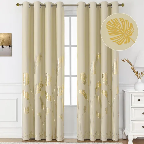 Miniatura 11 de BUHUA - Cortinas opacas blancas, cortinas plateadas, juego de 2 paneles de cortinas con ojales para dormitorio, elegante tratamiento de ventana