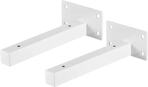 Miniatura 16 de uxcell Soportes de estante flotantes, 2 soportes de metal industriales de 4 pulgadas para estantes montados en la pared, color negro