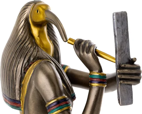 Miniatura 5 de Top Collection Thoth Statue – Escultura del dios del conocimiento y la sabiduría del antiguo Egipto en bronce fundido en frío de primera calidad