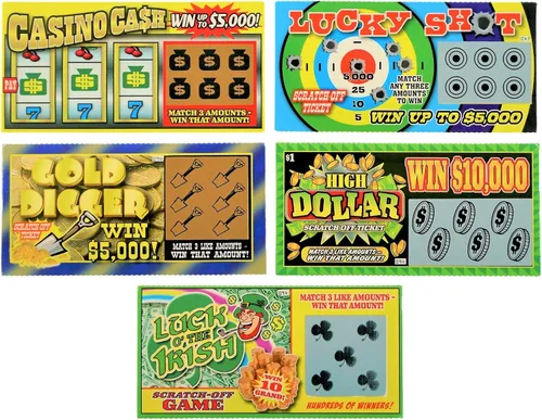 Miniatura 2 de Broma práctica: boleto de la lotería para raspar, siempre gana 5000 dólares, paquete de 5