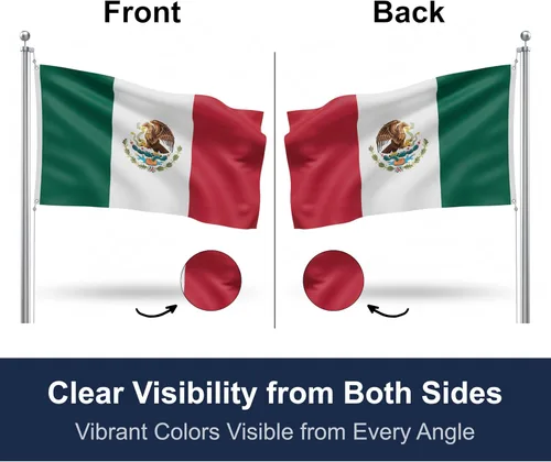 Miniatura 2 de Bandera para exteriores de SSK de poliéster resistente al clima por ambos lados. Tamaño grande: 3 pies por 5 pies, México