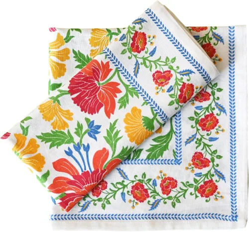 Miniatura 29 de Fingercraft - Juego de 12 servilletas de tela de mezcla de algodón y lino, con estampado, perfecta para fiestas, cenas, bodas, cócteles y Navidad