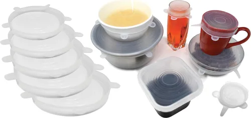 Miniatura 6 de Norpro Juego de 6 tapas de silicona reutilizables aptas para alimentos, se adapta a aberturas de 2.5 a 11 pulgadas