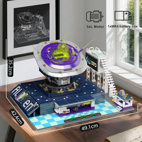Miniatura 5 de Mould King 11024 Technik Star Flying Building Blocks Toy, 496 piezas de motor eléctrico motor impulsor de sujeción de bloques de construcción Kit